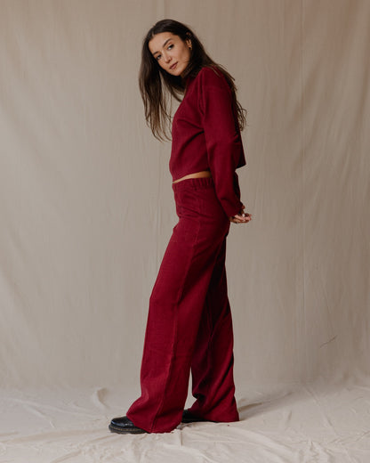 Relaxed Cashmere Set Burgundy
