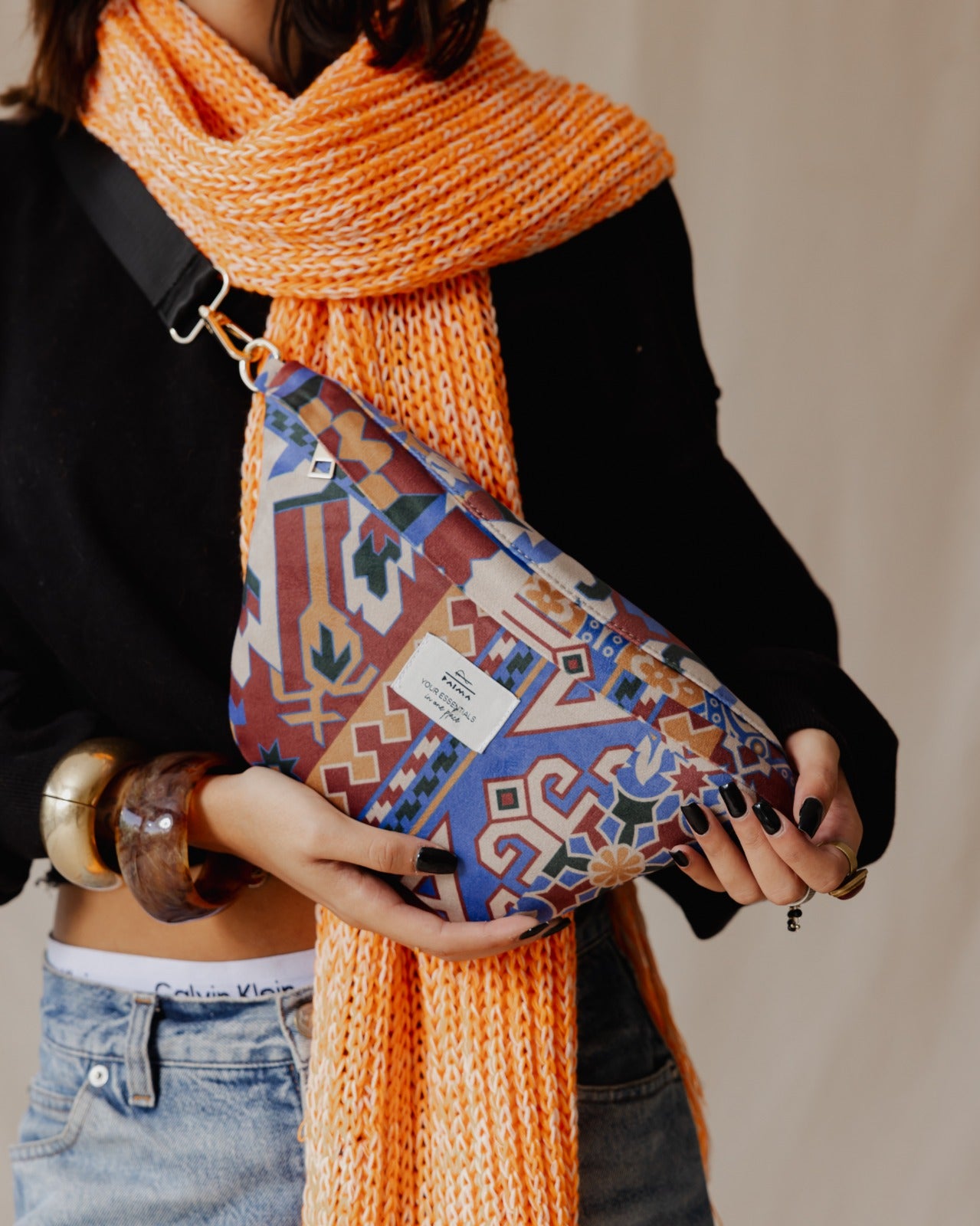 Bauchtasche mit Mosaik-Print
