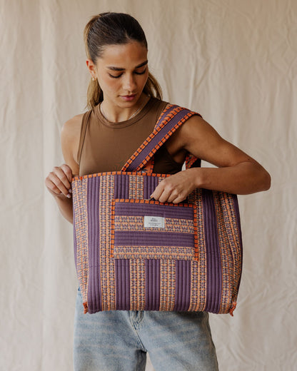 Bolsa Tote Acolchada Tangerine Garden