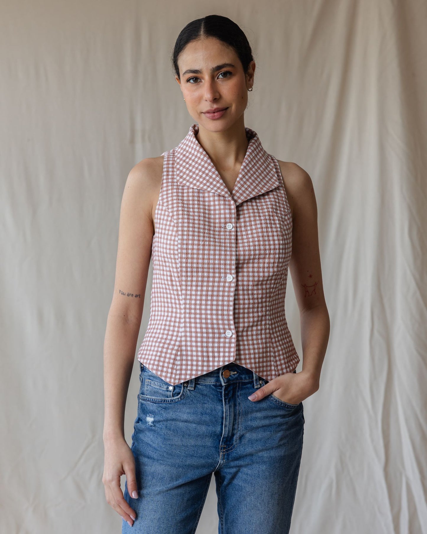 Kyoto Dusty Pink Gingham Shirt
