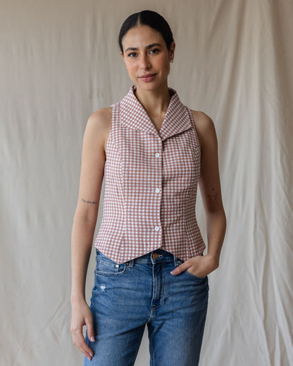 Kyoto Dusty Pink Gingham Shirt