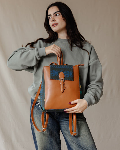 Rectangle Printed Backpack Havane