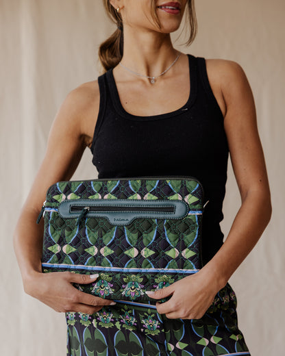 Indian Vibes In Greens Quilted Sleeve