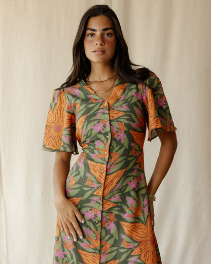 Botanical Garden Dress In Green