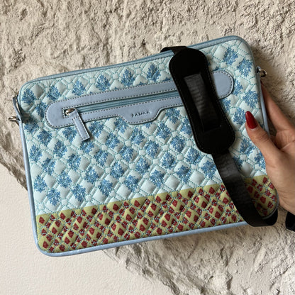 Baroque Quilted Sleeve Blue X Green