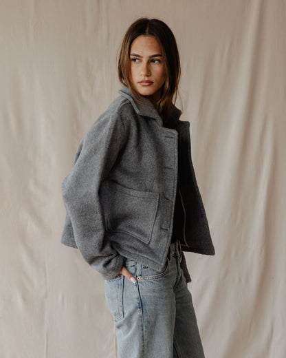 Grey Cropped Coat