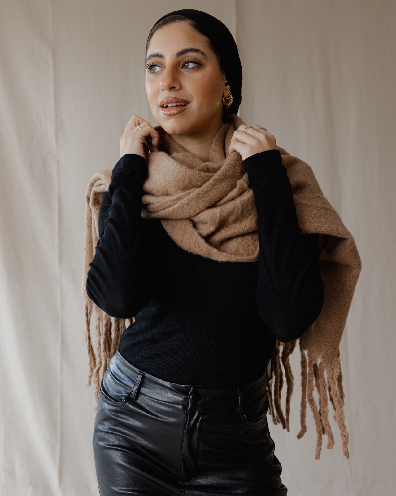 Einfache Winter Schal Kamel