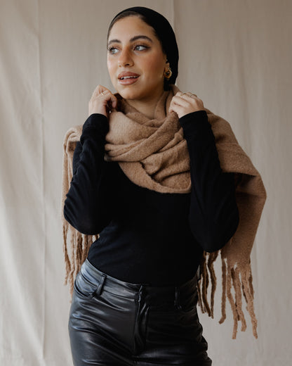 Einfache Winter Schal Kamel