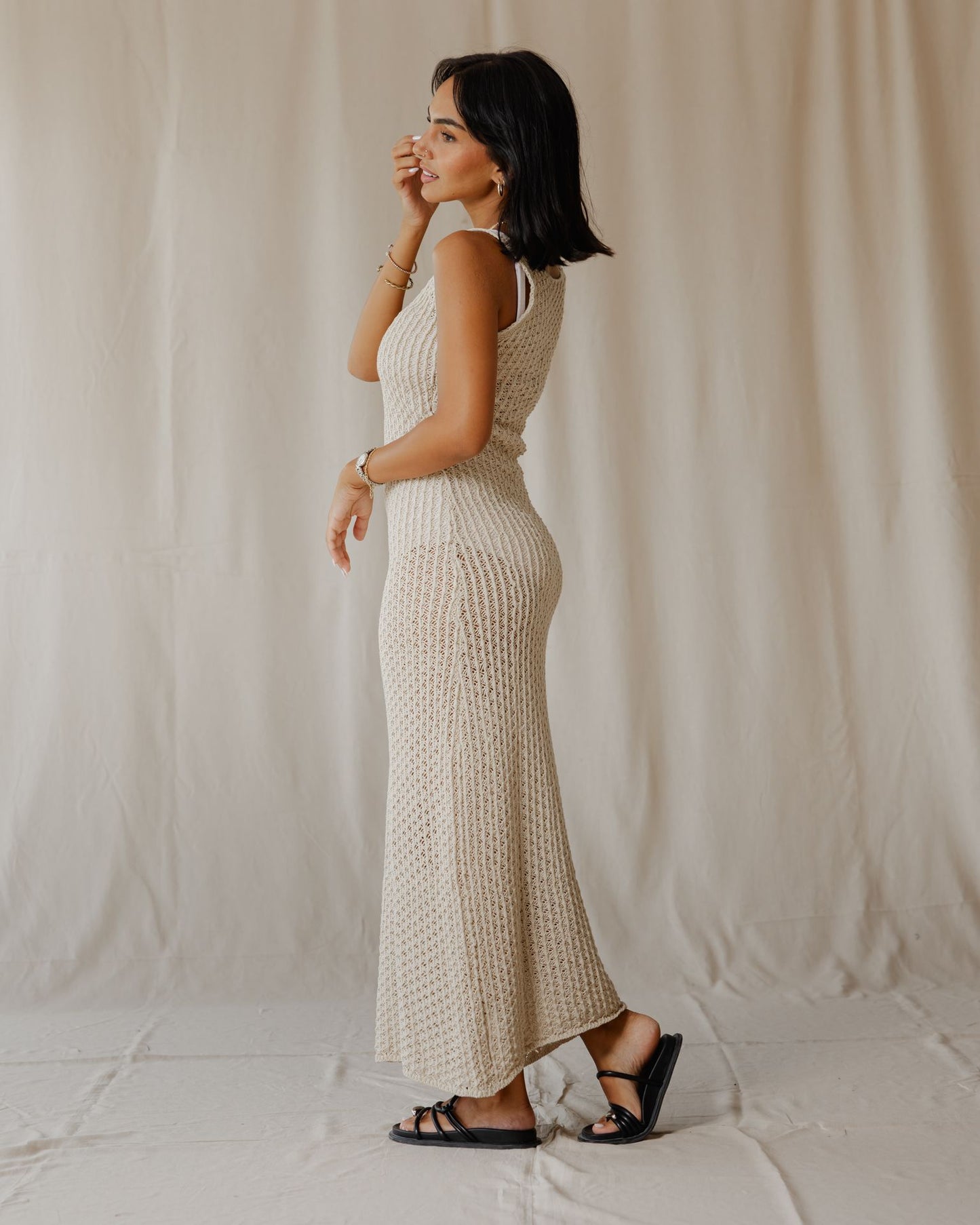 Vestido de malha Haven Off-White
