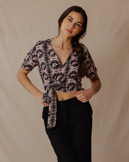 Bali Trip Top in lino color carbone