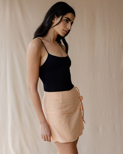 Falda-Pantalón Vichy Naranja
