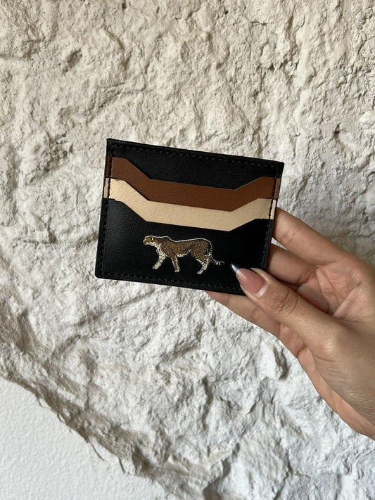 Wilder Gepard Karten halter in Schwarz