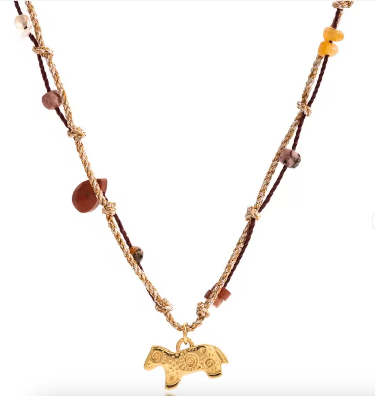 Horse Pendant Cord Necklace