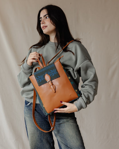 Rectangle Printed Backpack Havane