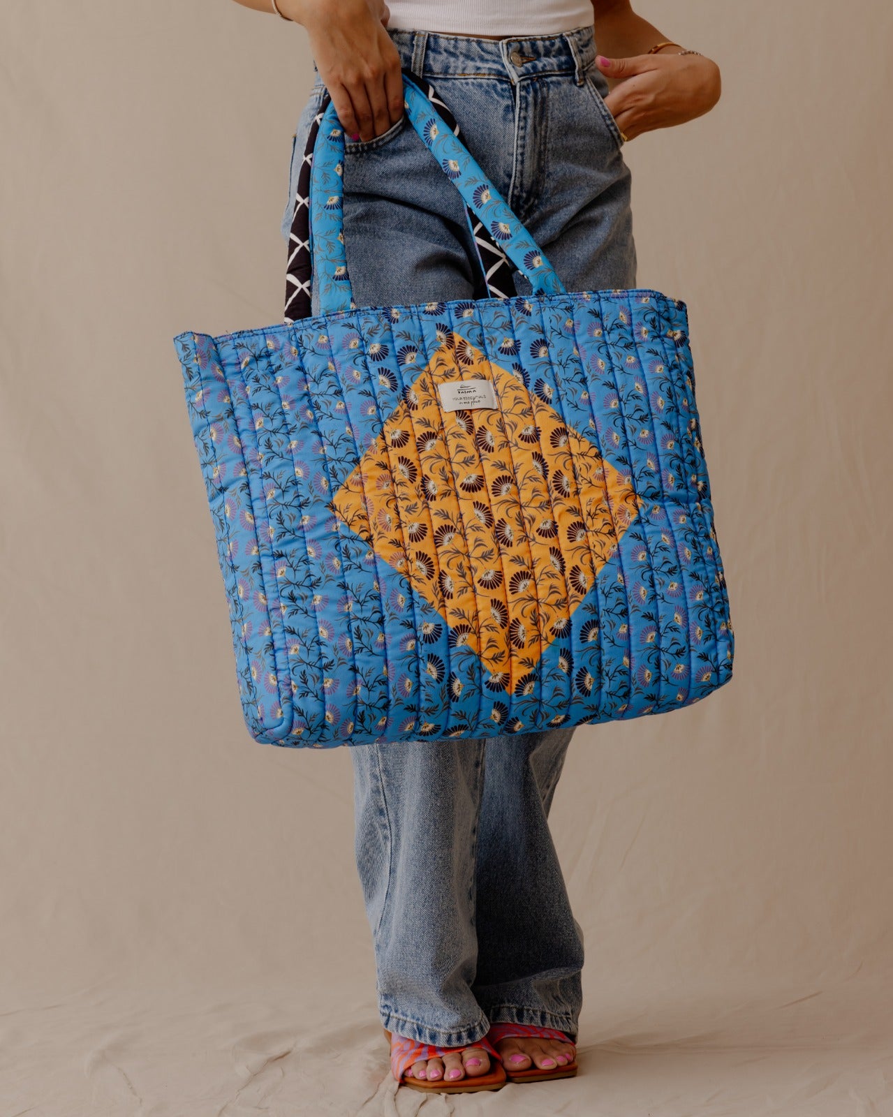 Blauer Garten doppelseitige Tasche
