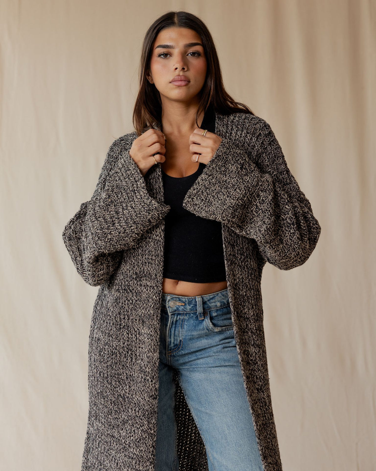 Mara Black Knit Cardigan