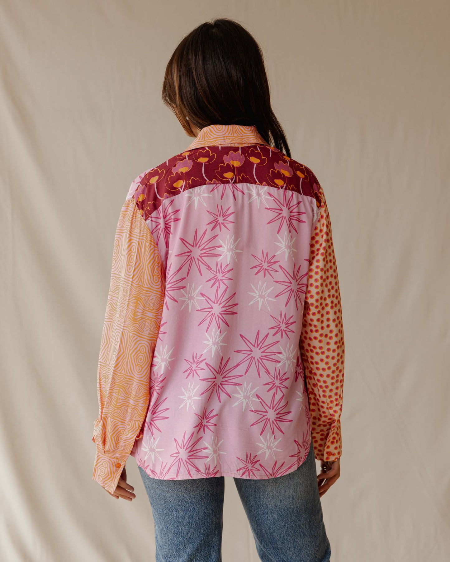 Retro-Mix-Shirt in warmen Tönen