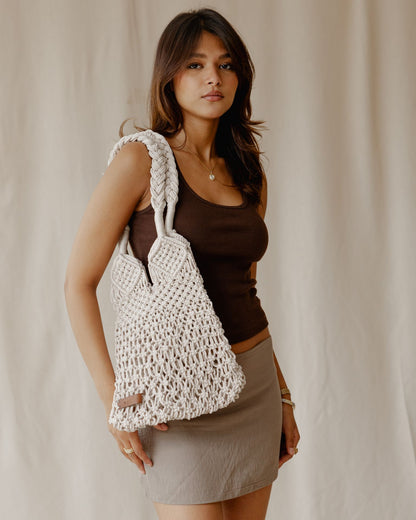 El bolso de crochet para todos los días en beige