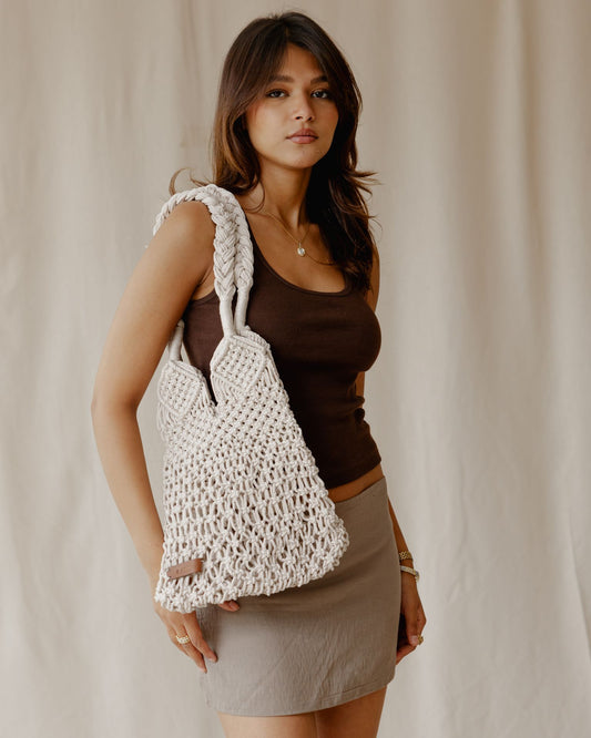 El bolso de crochet para todos los días en beige