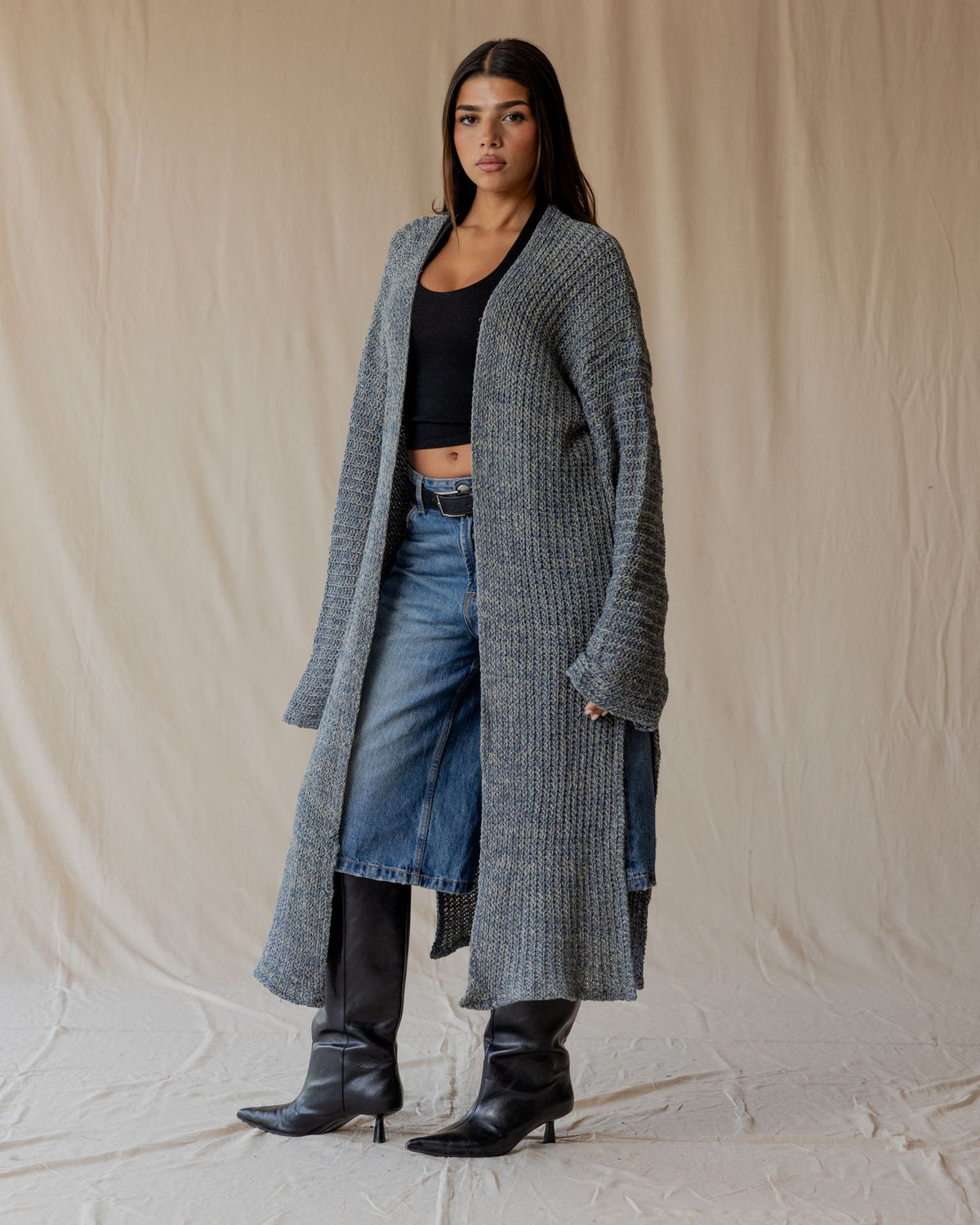 Mara Grey Knit Cardigan
