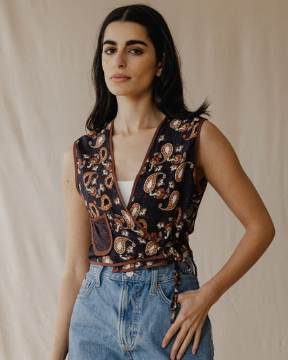 Gilet nero Paisley