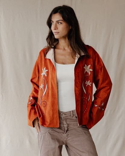 Embroidered Tiger Lily Jacket