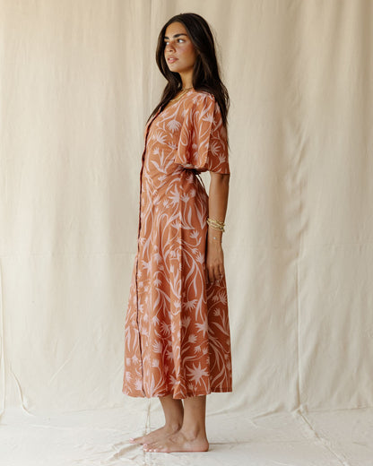 Wilderness Dress In Terracotta