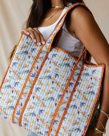 Birds Of A Feather Quilted Tote Bag