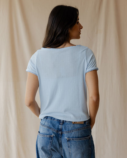 Belle Bow Blue Top