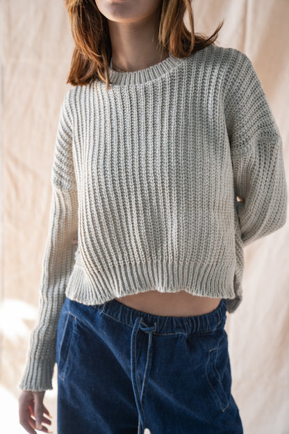 Kurzer Strickpullover In Beige