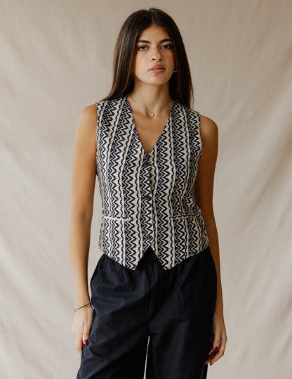 Boho Birds Vest Black