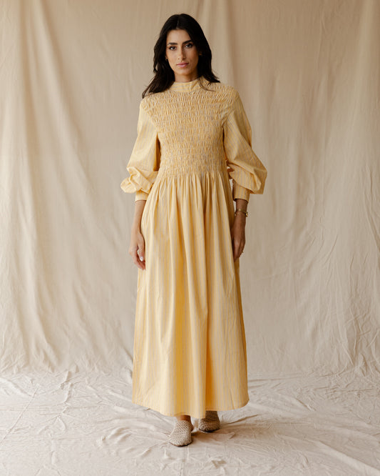 Ganni Yellow Stripe Dress