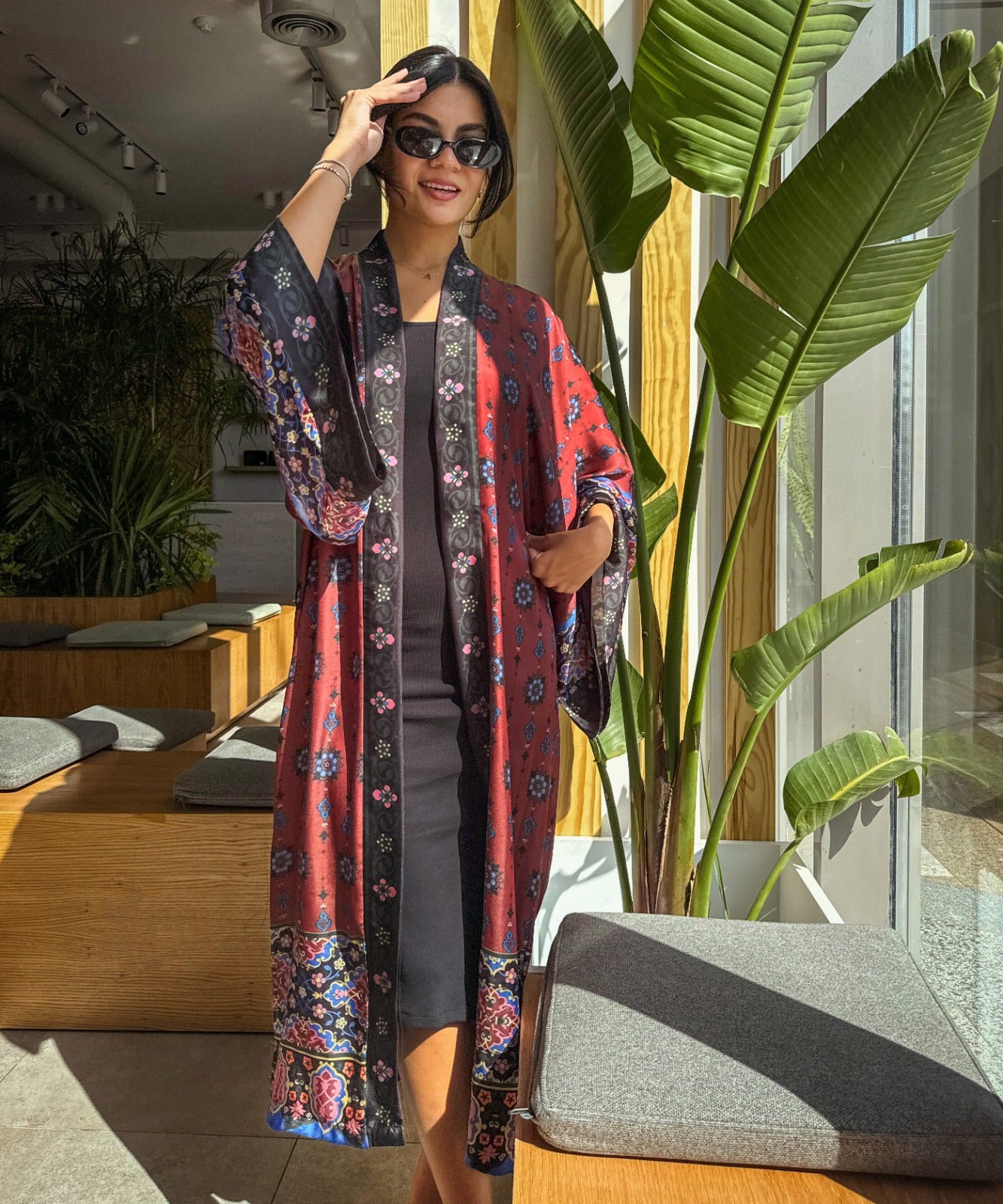 Oriental Festival Satin Kimono