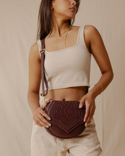 Bolso bandolera Jali burdeos