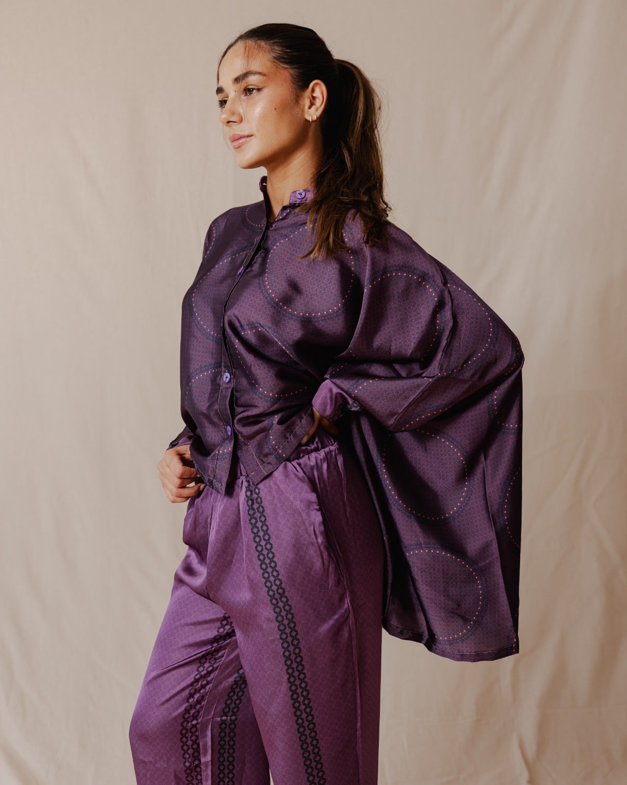 Líneas geométricas Cape Set Purple