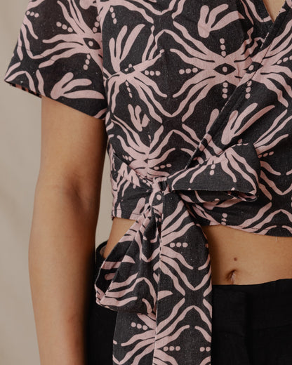 Bali Trip Top in lino color carbone