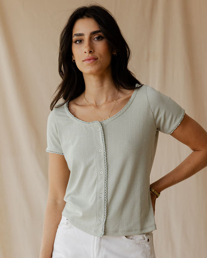 Belle Bow Olive Top