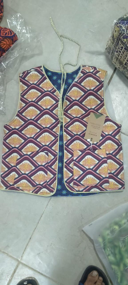 Flip & Bloom Reversible Vest in Amber/Navy