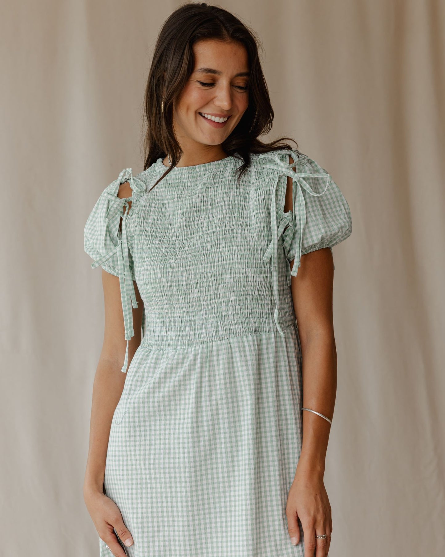 Robe pique-nique pastel menthe