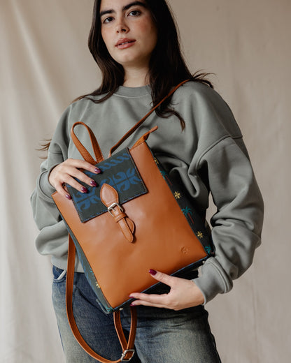 Rectangle Printed Backpack Havane