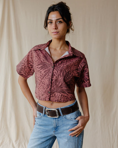 Camisa Antique Bloom en Burdeos