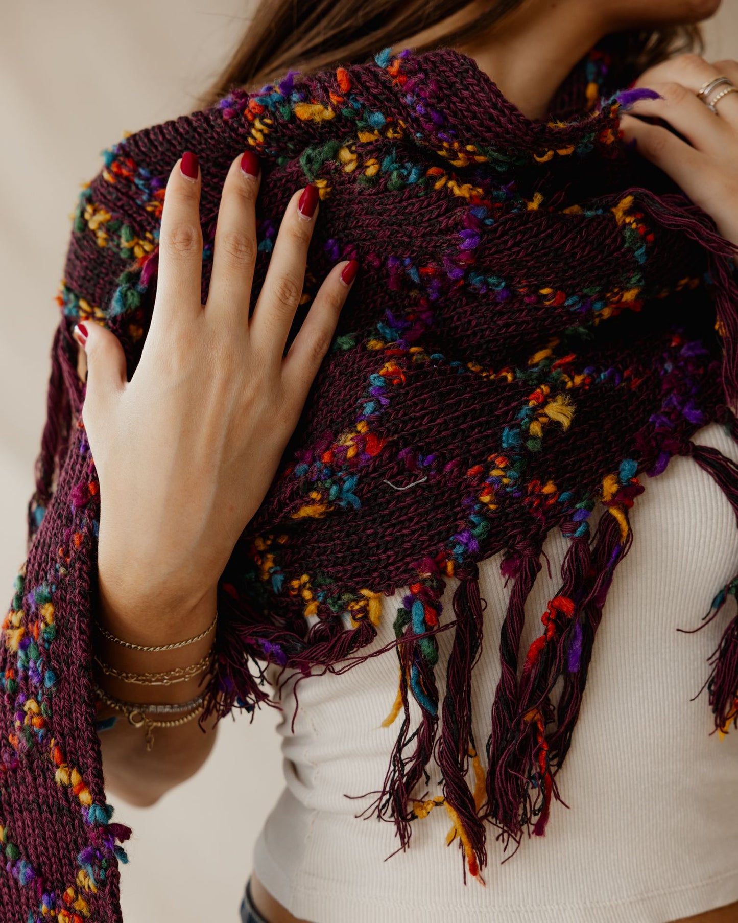 Handmade Speckled Berry Scarf