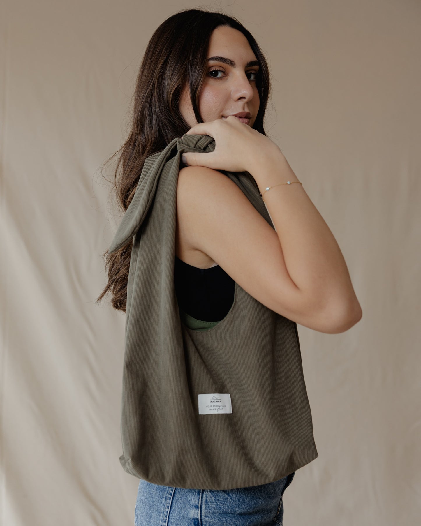 Vittoria Dark Olive Tote Bag