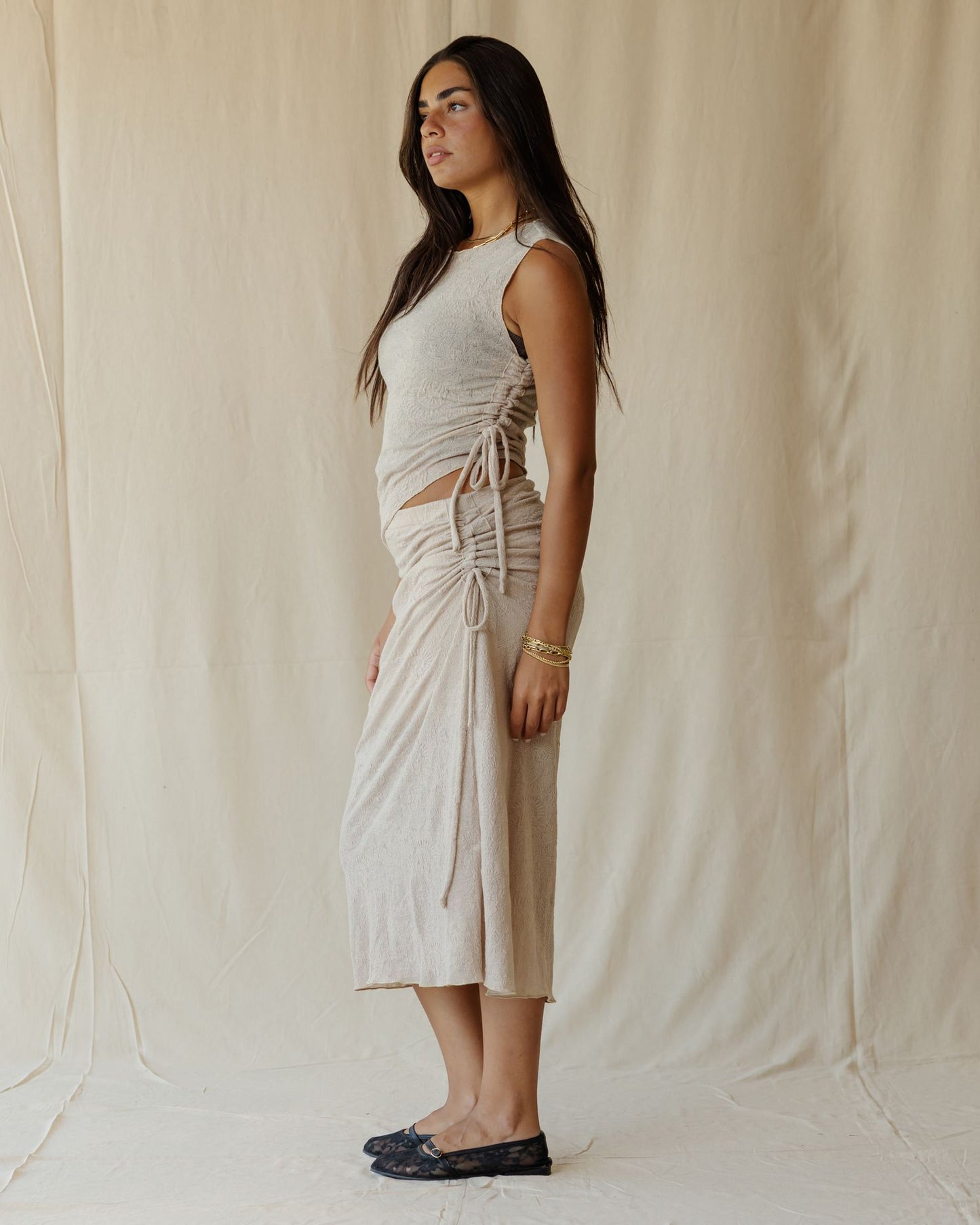 Terra Lace Beige Skirt