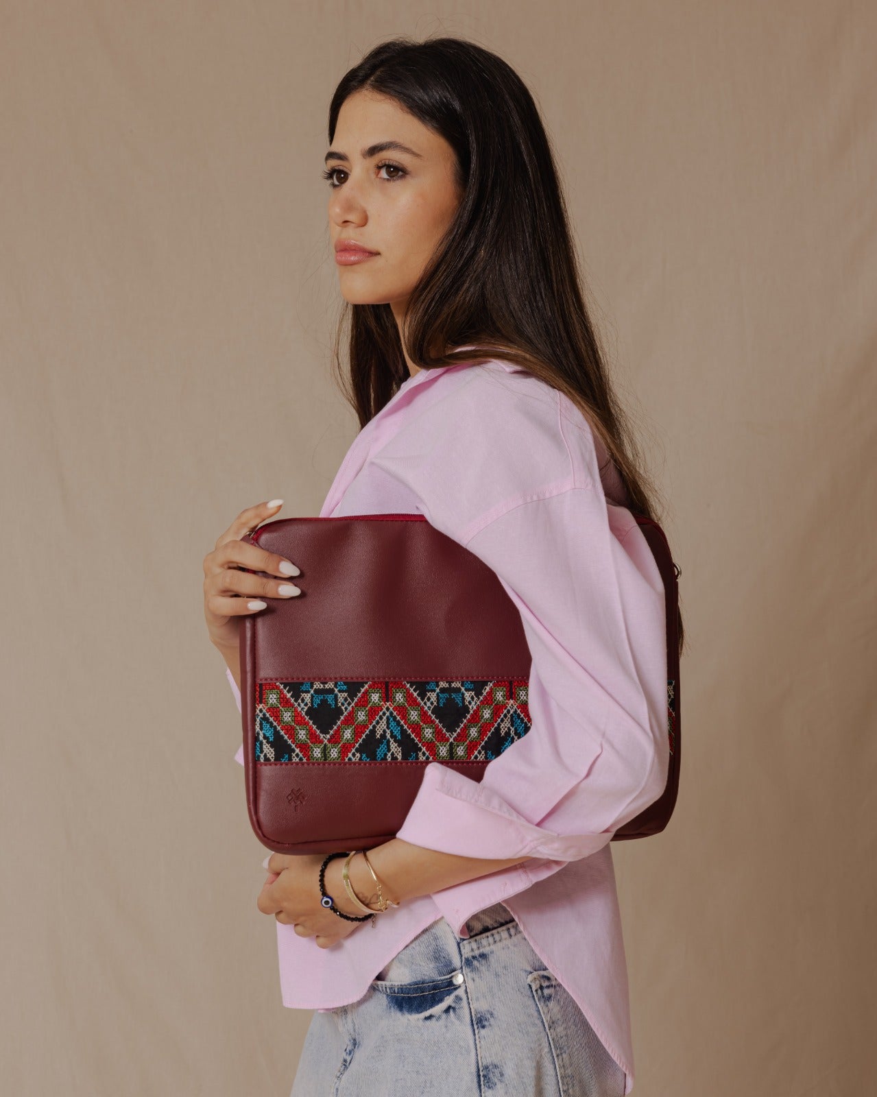 Housse Etamine Bordeaux pour ordinateur portable