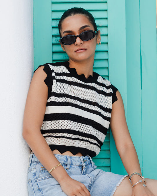 Onyx Swirl Knit Top