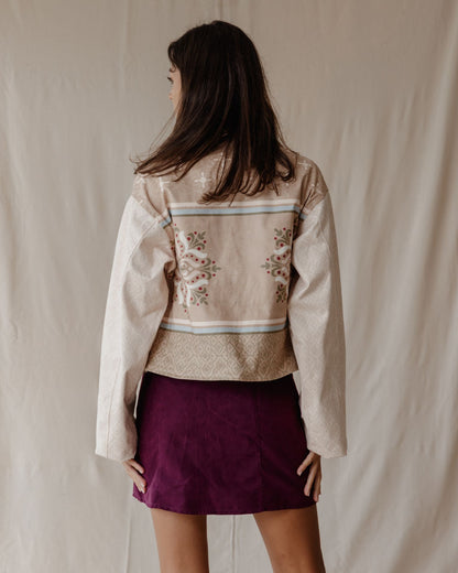 Beige Arabesque Suede Jacket