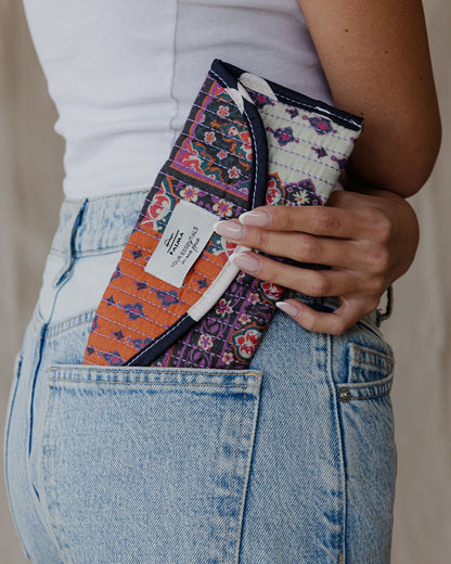 Oriental Patchwork Scrap Pouch Purple