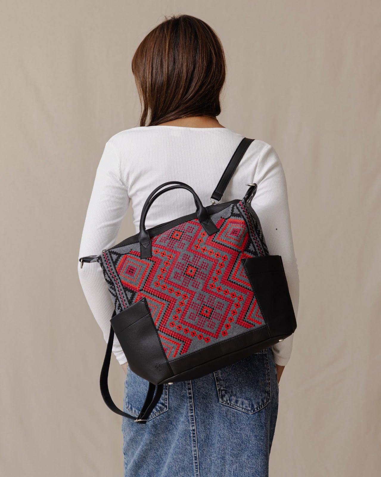 Bolsa de ciudad cosida
