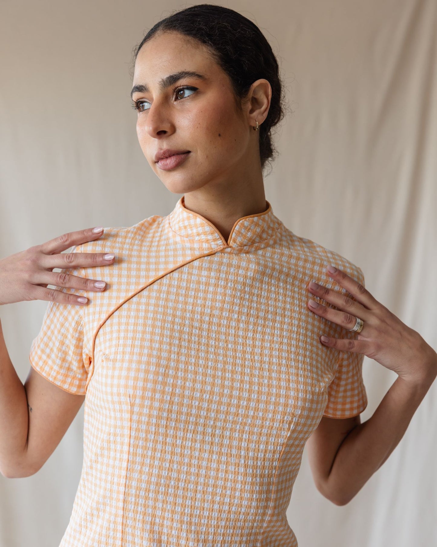 El Vestido Kyoto Vichy Naranja
